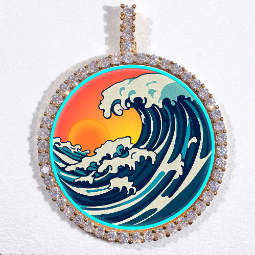 LARGE 3D CIRCLE CUSTOM PICTURE PENDANT