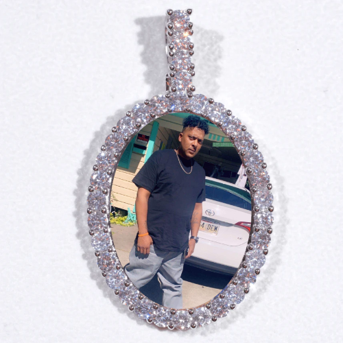 Large 3D Oval Custom Picture Pendant