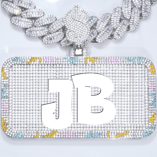 CUSTOM LETTER NECKLACE 3D COLORFUL SQUARE