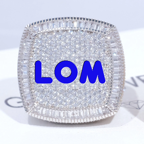 CUSTOM LETTER 3D ICED RING