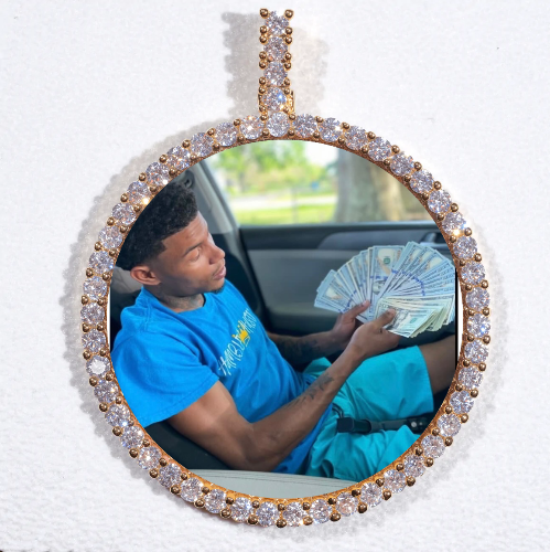 LARGE 3D CIRCLE CUSTOM PICTURE PENDANT