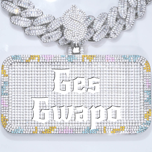 CUSTOM LETTER NECKLACE 3D COLORFUL SQUARE