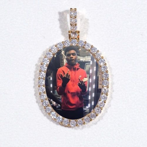 3D Oval Custom Picture Pendant