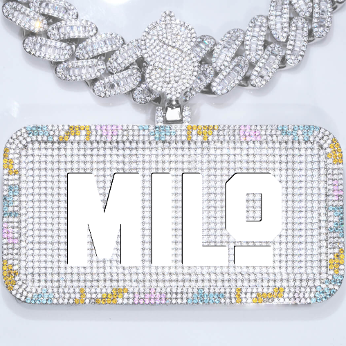 CUSTOM LETTER NECKLACE 3D COLORFUL SQUARE