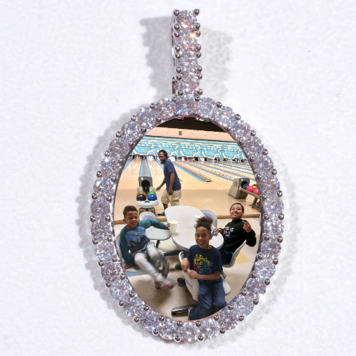 Large 3D Oval Custom Picture Pendant