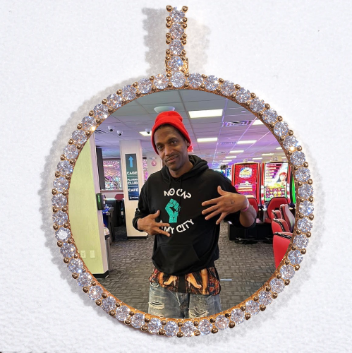 LARGE 3D CIRCLE CUSTOM PICTURE PENDANT
