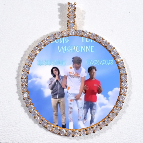 LARGE 3D CIRCLE CUSTOM PICTURE PENDANT