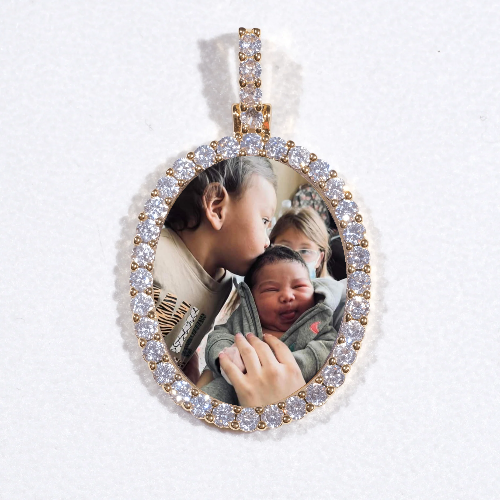 3D Oval Custom Picture Pendant