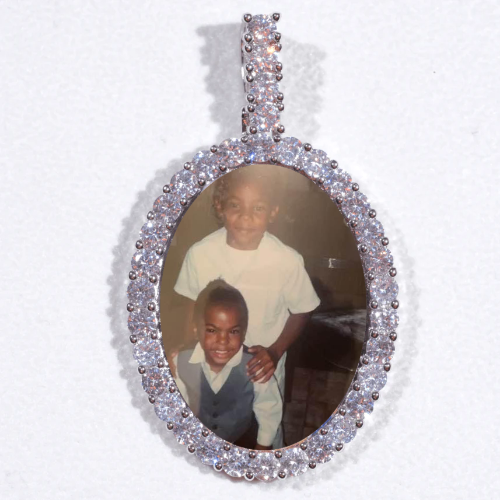 Large 3D Oval Custom Picture Pendant