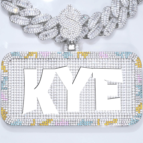 CUSTOM LETTER NECKLACE 3D COLORFUL SQUARE