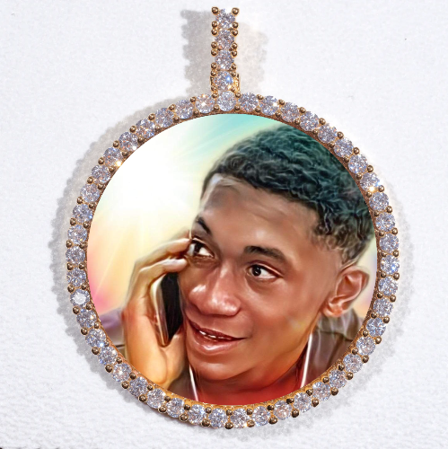 LARGE 3D CIRCLE CUSTOM PICTURE PENDANT