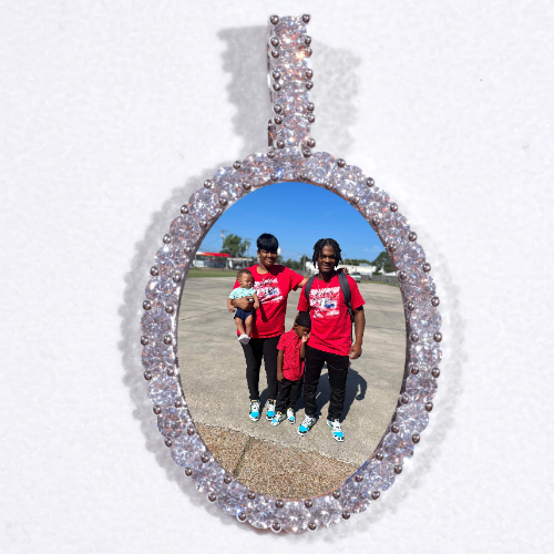 Large 3D Oval Custom Picture Pendant