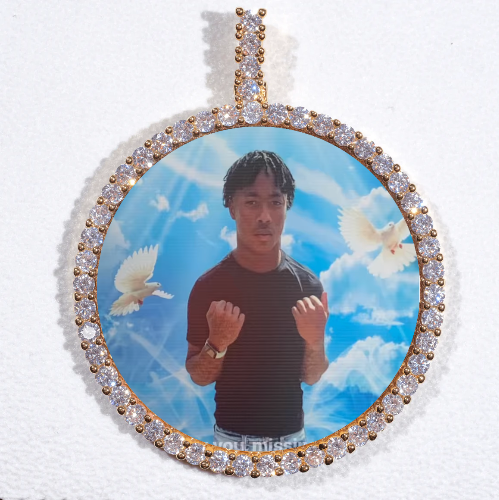 LARGE 3D CIRCLE CUSTOM PICTURE PENDANT