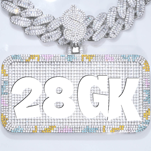 CUSTOM LETTER NECKLACE 3D COLORFUL SQUARE