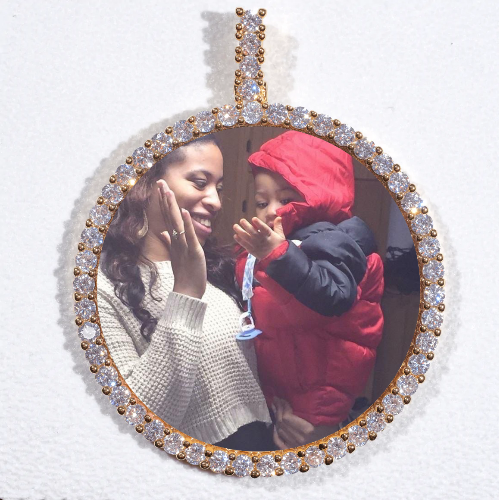 LARGE 3D CIRCLE CUSTOM PICTURE PENDANT