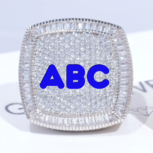 CUSTOM LETTER 3D ICED RING