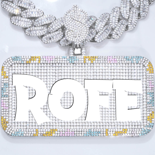 CUSTOM LETTER NECKLACE 3D COLORFUL SQUARE