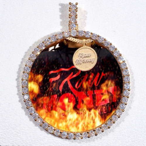LARGE 3D CIRCLE CUSTOM PICTURE PENDANT