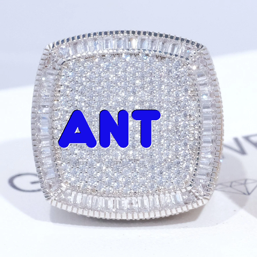 CUSTOM LETTER 3D ICED RING