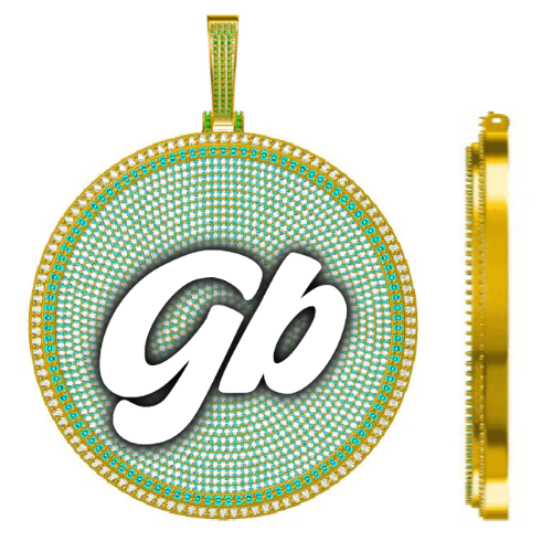 CUSTOM LETTER NECKLACE 3D BIG DISC