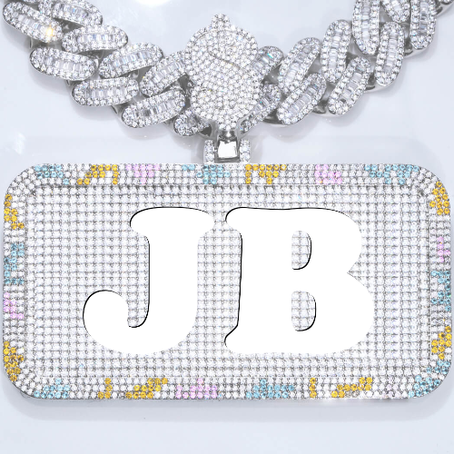 CUSTOM LETTER NECKLACE 3D COLORFUL SQUARE