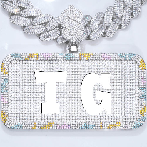 CUSTOM LETTER NECKLACE 3D COLORFUL SQUARE