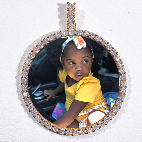 LARGE 3D CIRCLE CUSTOM PICTURE PENDANT