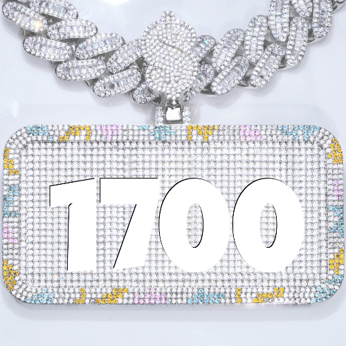 CUSTOM LETTER NECKLACE 3D COLORFUL SQUARE