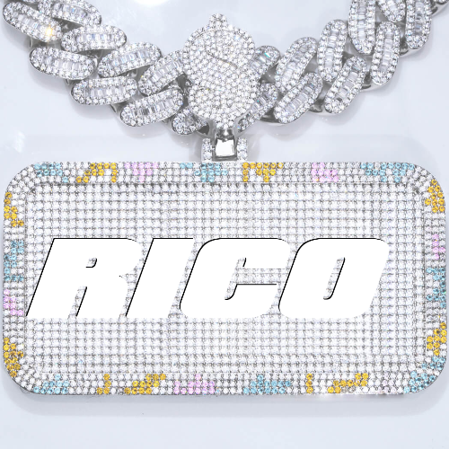 CUSTOM LETTER NECKLACE 3D COLORFUL SQUARE