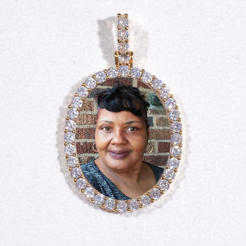 3D Oval Custom Picture Pendant