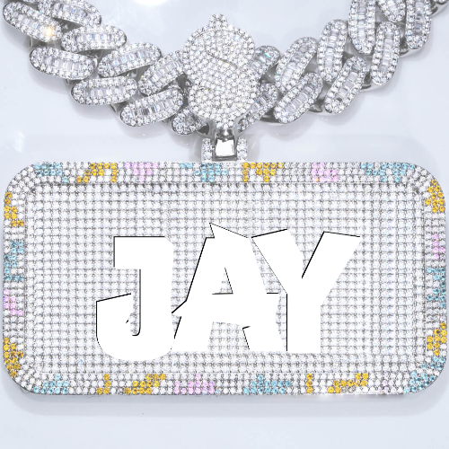 CUSTOM LETTER NECKLACE 3D COLORFUL SQUARE