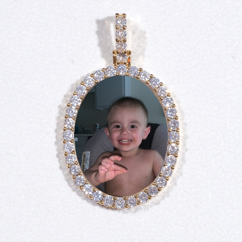 3D Oval Custom Picture Pendant