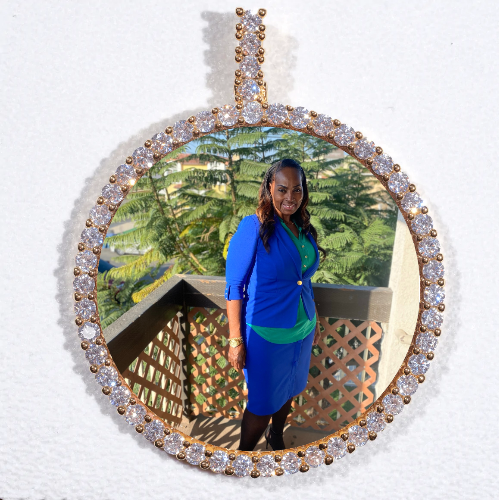 LARGE 3D CIRCLE CUSTOM PICTURE PENDANT