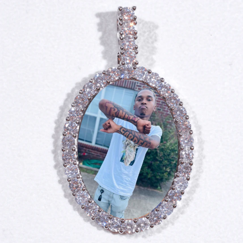 Large 3D Oval Custom Picture Pendant