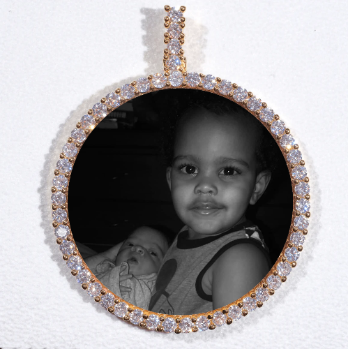 LARGE 3D CIRCLE CUSTOM PICTURE PENDANT