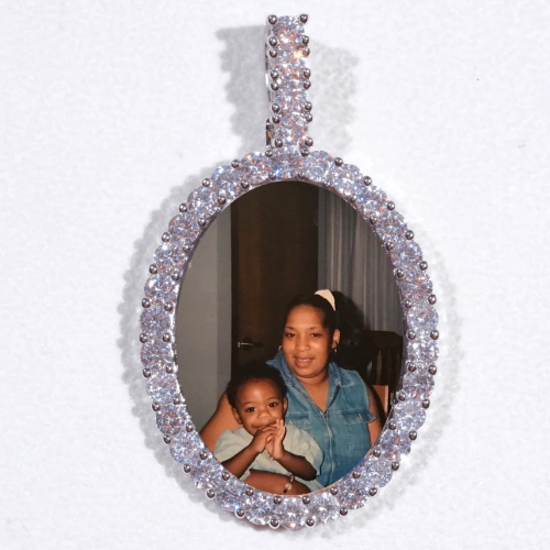 Large 3D Oval Custom Picture Pendant