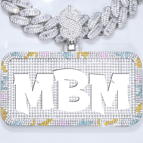 CUSTOM LETTER NECKLACE 3D COLORFUL SQUARE