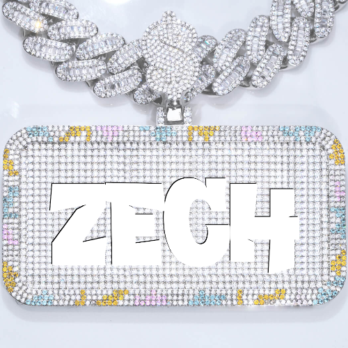 CUSTOM LETTER NECKLACE 3D COLORFUL SQUARE