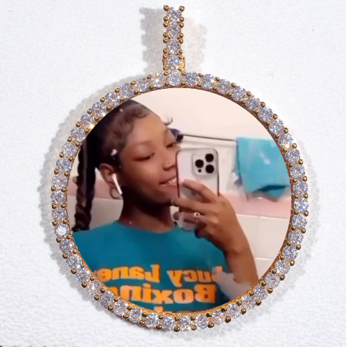 LARGE 3D CIRCLE CUSTOM PICTURE PENDANT
