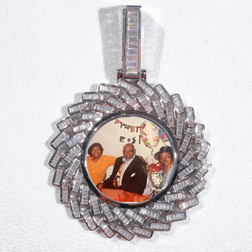 Large 3D Baguette Custom Picture Pendant