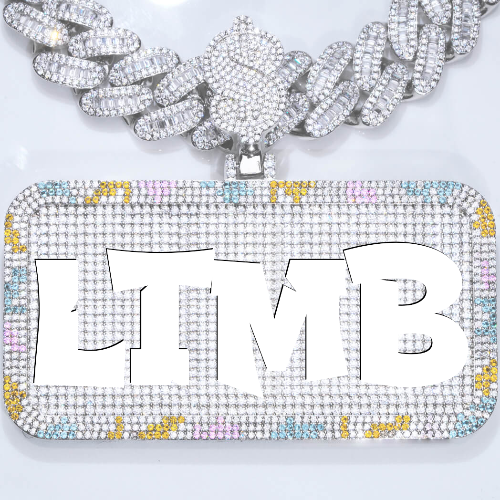 CUSTOM LETTER NECKLACE 3D COLORFUL SQUARE
