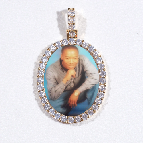 3D Oval Custom Picture Pendant