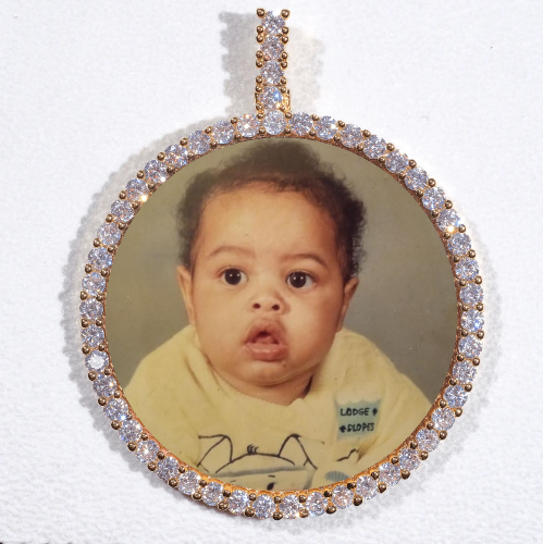 LARGE 3D CIRCLE CUSTOM PICTURE PENDANT