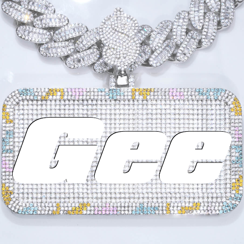 CUSTOM LETTER NECKLACE 3D COLORFUL SQUARE