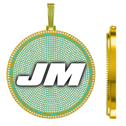CUSTOM LETTER NECKLACE 3D BIG DISC