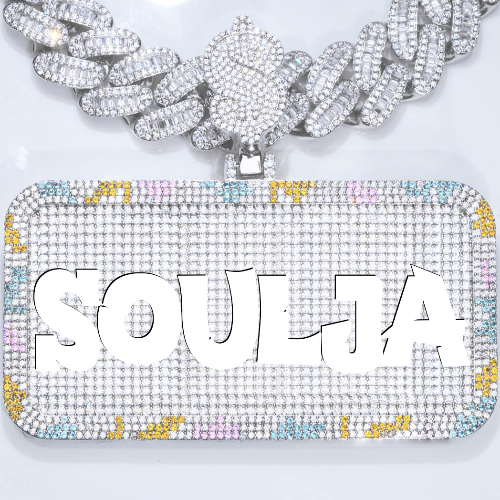 CUSTOM LETTER NECKLACE 3D COLORFUL SQUARE