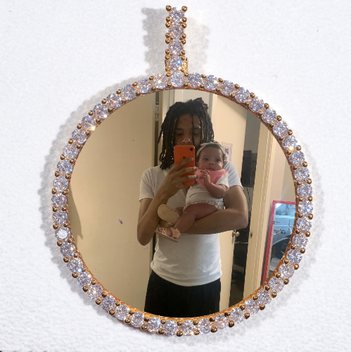 LARGE 3D CIRCLE CUSTOM PICTURE PENDANT