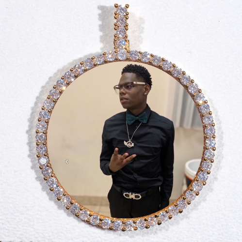 LARGE 3D CIRCLE CUSTOM PICTURE PENDANT