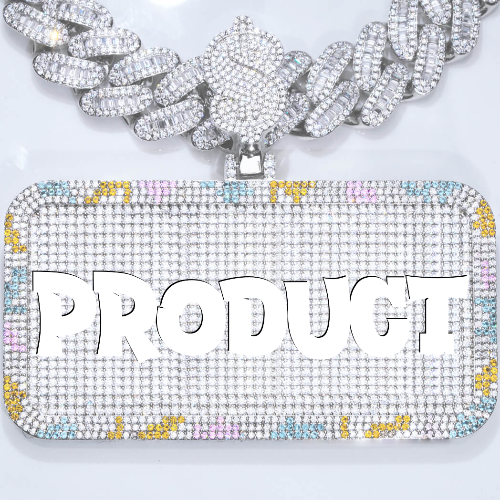 CUSTOM LETTER NECKLACE 3D COLORFUL SQUARE