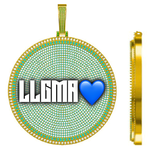 CUSTOM LETTER NECKLACE 3D BIG DISC